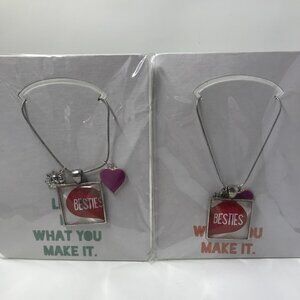 NEW Pendent necklace set of 2 for best friends.  Hearts on 18-20" chains